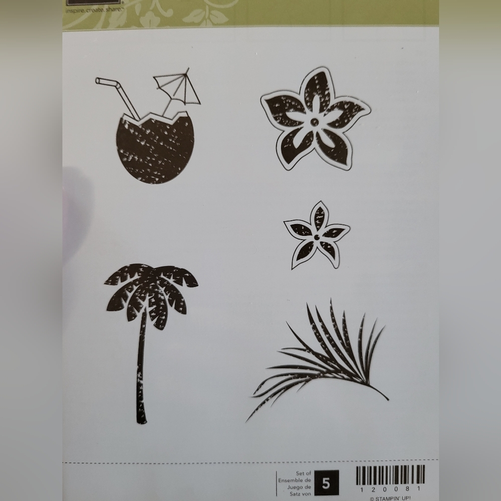 Stampin Up Photopolymer Hawaiian Set of 5 Stamps